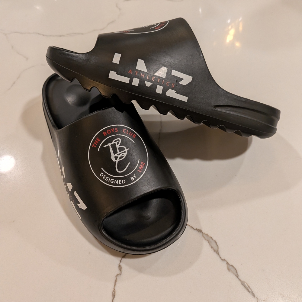Kids Black Slide Sandals